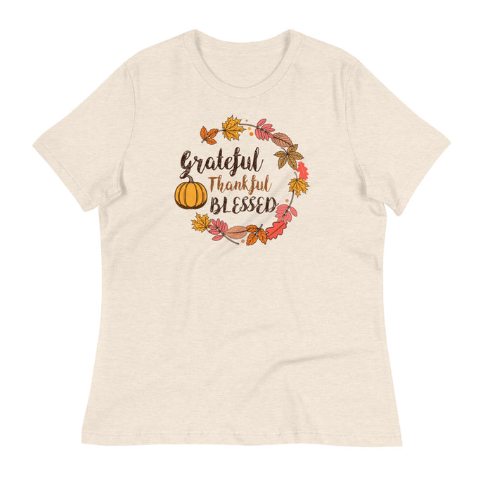 Grateful, Thankful, Blessed - Women's Relaxed T-Shirt