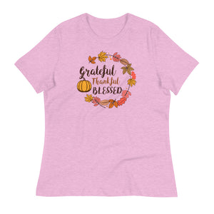 Grateful, Thankful, Blessed - Women's Relaxed T-Shirt