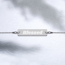 Load image into Gallery viewer, &quot;Blessed&quot; - Engraved Silver Bar Chain Bracelet