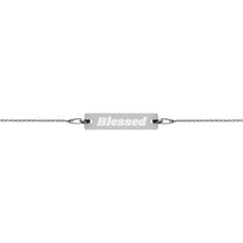 Load image into Gallery viewer, &quot;Blessed&quot; - Engraved Silver Bar Chain Bracelet