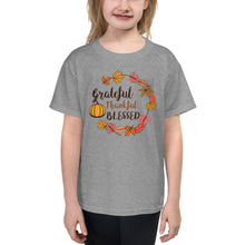 Load image into Gallery viewer, Grateful, Thankful, Blessed -  Youth Short Sleeve T-Shirt