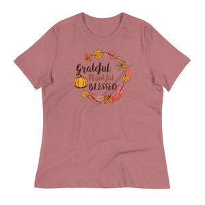 Grateful, Thankful, Blessed - Women's Relaxed T-Shirt