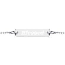 Load image into Gallery viewer, &quot;Blessed&quot; - Engraved Silver Bar Chain Bracelet