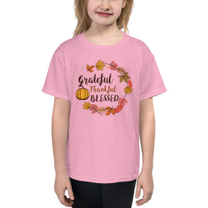 Grateful, Thankful, Blessed -  Youth Short Sleeve T-Shirt