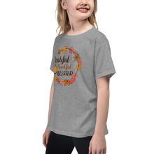 Load image into Gallery viewer, Grateful, Thankful, Blessed -  Youth Short Sleeve T-Shirt