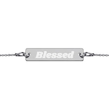 Load image into Gallery viewer, &quot;Blessed&quot; - Engraved Silver Bar Chain Bracelet