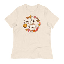 Load image into Gallery viewer, Grateful, Thankful, Blessed - Women&#39;s Relaxed T-Shirt