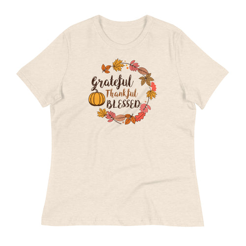 Grateful, Thankful, Blessed - Women's Relaxed T-Shirt