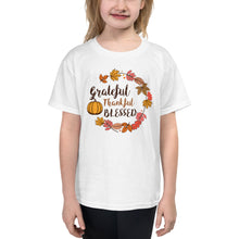 Load image into Gallery viewer, Grateful, Thankful, Blessed -  Youth Short Sleeve T-Shirt