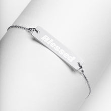 Load image into Gallery viewer, &quot;Blessed&quot; - Engraved Silver Bar Chain Bracelet