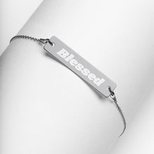 Load image into Gallery viewer, &quot;Blessed&quot; - Engraved Silver Bar Chain Bracelet