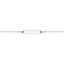 Load image into Gallery viewer, &quot;Blessed&quot; - Engraved Silver Bar Chain Bracelet