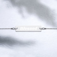 Load image into Gallery viewer, &quot;Blessed&quot; - Engraved Silver Bar Chain Bracelet