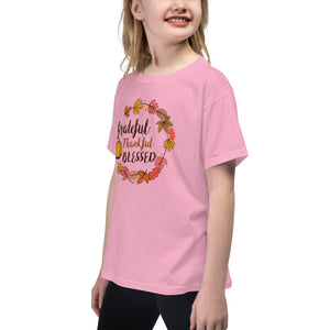 Grateful, Thankful, Blessed -  Youth Short Sleeve T-Shirt